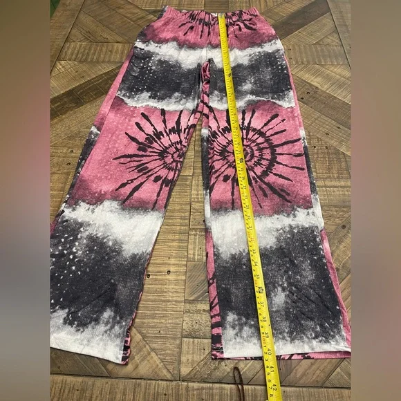 Beyond This Plane tie-dye wide-leg pants-size medium - Picture 6 of 6